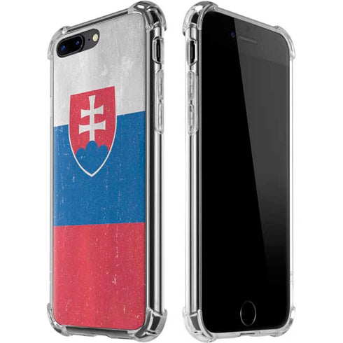 Slovakia Flag Distressed iPhone 7/8 Plus Clear Case
